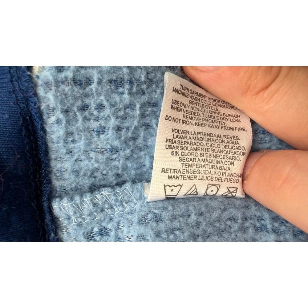 Disney Stitch Sherpa Fleece Hooded One Piece Pajamas Union Suit Blue Small E064 - Picture 8 of 10